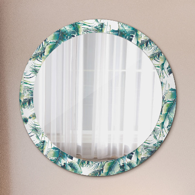 Round decorative wall mirror Leaves