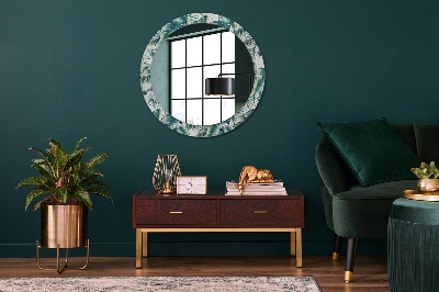 Round decorative wall mirror Leaves