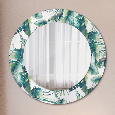 Round decorative wall mirror Leaves