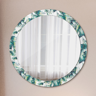 Round decorative wall mirror Leaves