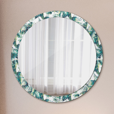 Round decorative wall mirror Leaves