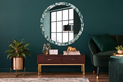 Round decorative wall mirror Leaves