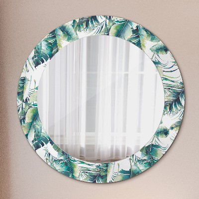 Round decorative wall mirror Leaves