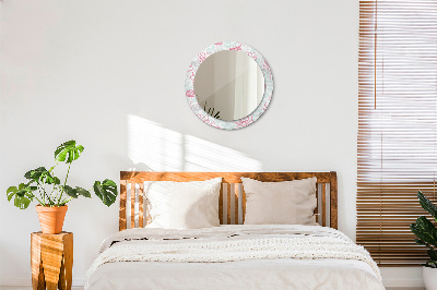 Round decorative wall mirror Flowers