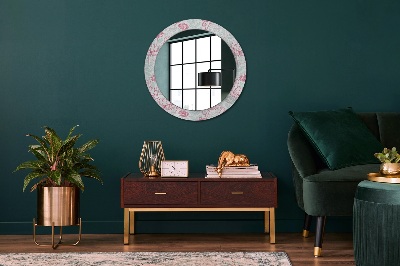 Round decorative wall mirror Flowers