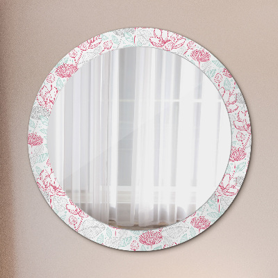 Round decorative wall mirror Flowers