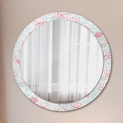 Round decorative wall mirror Flowers