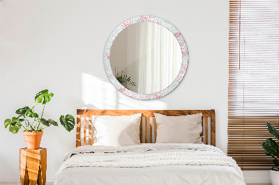 Round decorative wall mirror Flowers