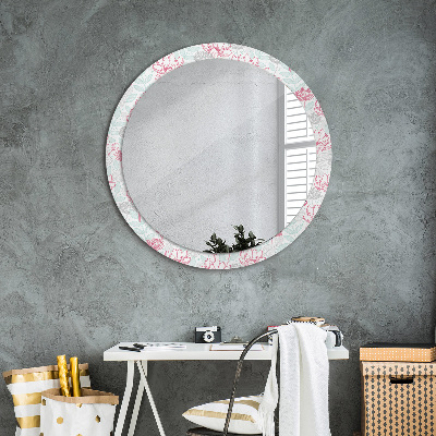 Round decorative wall mirror Flowers