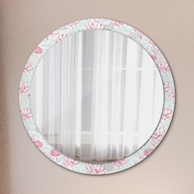 Round decorative wall mirror Flowers