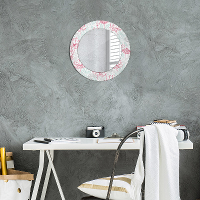 Round decorative wall mirror Flowers