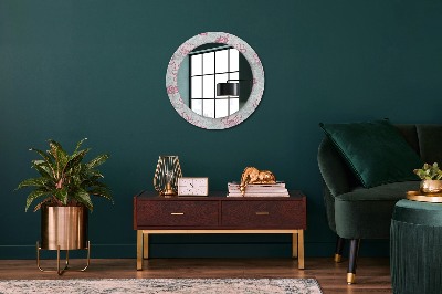 Round decorative wall mirror Flowers