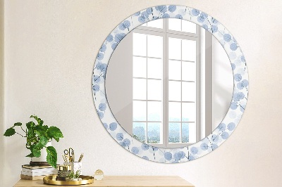 Round decorative wall mirror Branches leaves