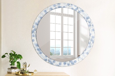 Round decorative wall mirror Branches leaves