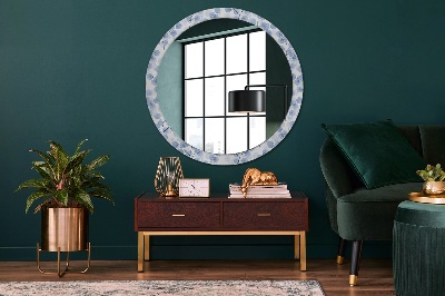 Round decorative wall mirror Branches leaves