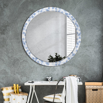 Round decorative wall mirror Branches leaves