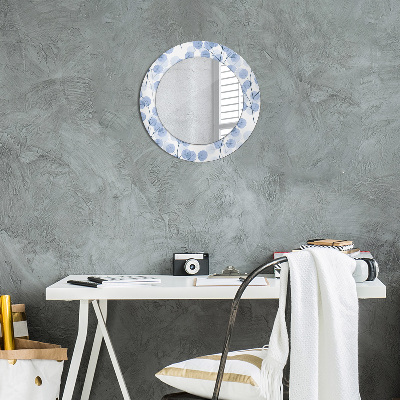 Round decorative wall mirror Branches leaves