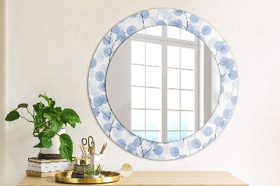 Round decorative wall mirror Branches leaves