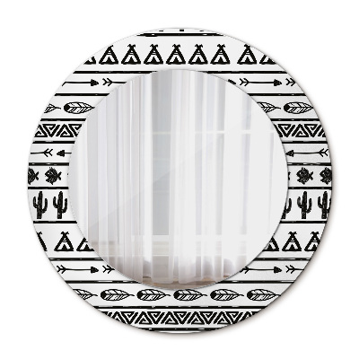 Round decorative wall mirror Boho minimalistic