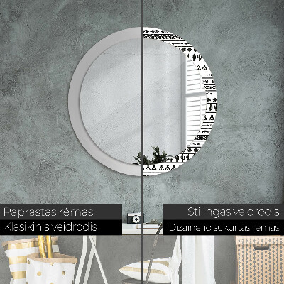 Round decorative wall mirror Boho minimalistic