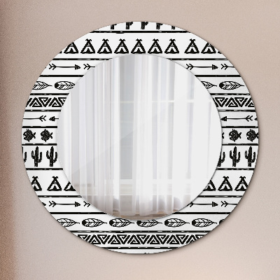 Round decorative wall mirror Boho minimalistic