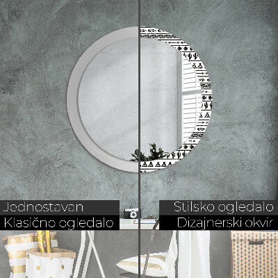 Round decorative wall mirror Boho minimalistic