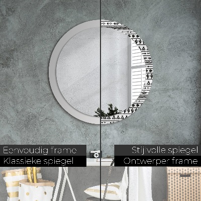 Round decorative wall mirror Boho minimalistic