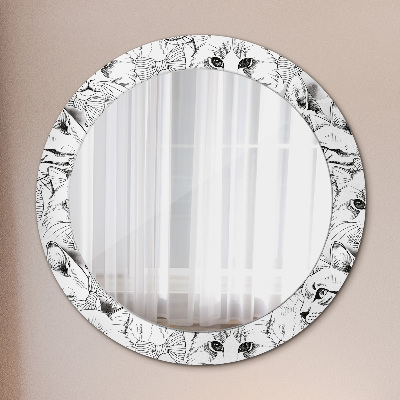 Round decorative wall mirror Pets cats