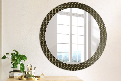 Round decorative wall mirror Hexagonal geometry