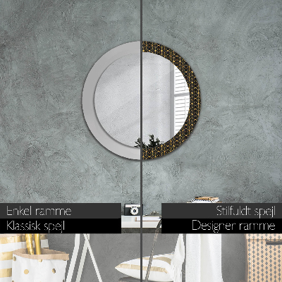 Round decorative wall mirror Hexagonal geometry