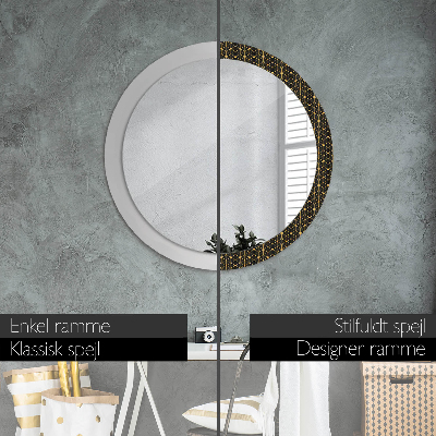 Round decorative wall mirror Hexagonal geometry