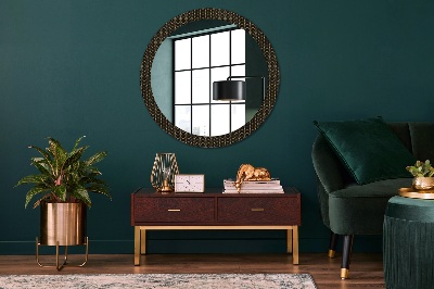 Round decorative wall mirror Hexagonal geometry