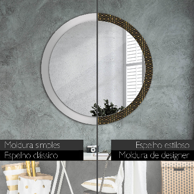 Round decorative wall mirror Hexagonal geometry