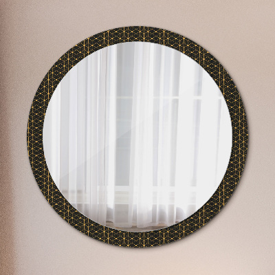 Round decorative wall mirror Hexagonal geometry