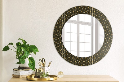 Round decorative wall mirror Hexagonal geometry