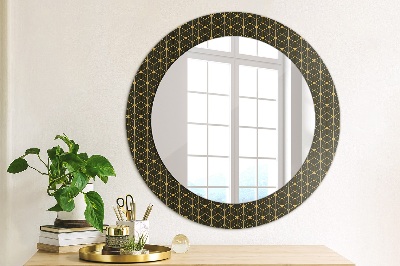 Round decorative wall mirror Hexagonal geometry