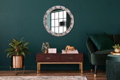 Round decorative wall mirror Peony buds