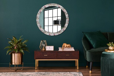 Round decorative wall mirror Peony buds