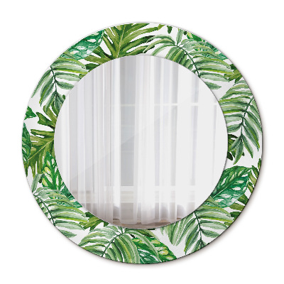 Round mirror decor Jungle leaves