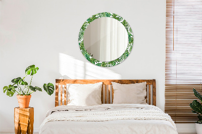 Round mirror decor Jungle leaves