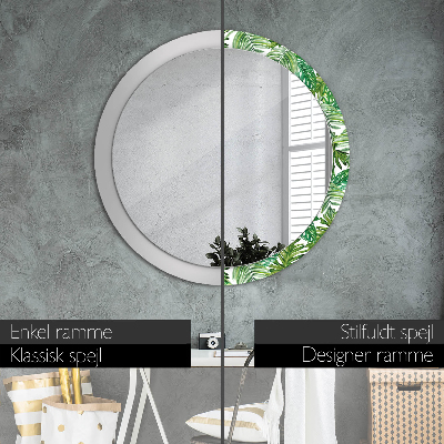 Round mirror decor Jungle leaves