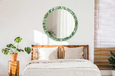 Round mirror decor Jungle leaves