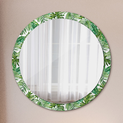 Round mirror decor Jungle leaves