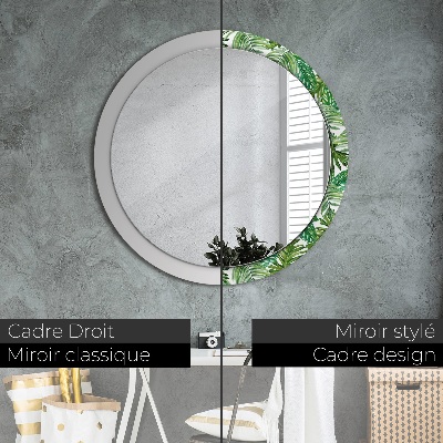 Round mirror decor Jungle leaves