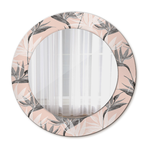 Round mirror decor Bird paradise