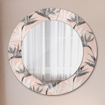 Round mirror decor Bird paradise