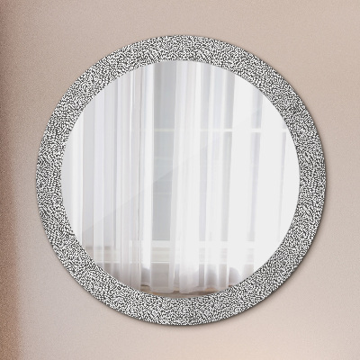 Round mirror printed frame Floral pattern