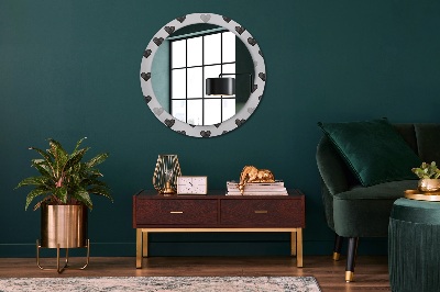 Round mirror printed frame Abstract hearts