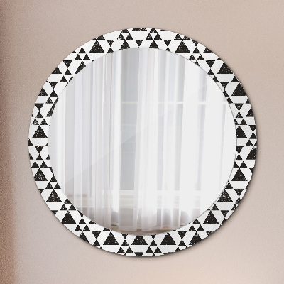 Round decorative wall mirror Triangles geometry