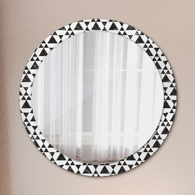 Round decorative wall mirror Triangles geometry